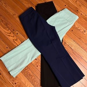 JCrew retail Haden dress pants and JCrew Factory Kelsey pants.